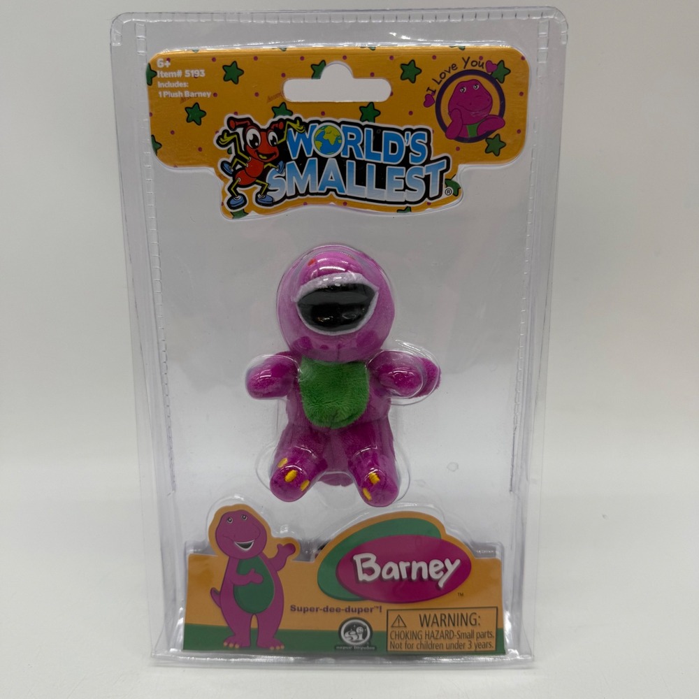 World's Smallest Barney Plush Toy Unisex Purple Miniature NIB New